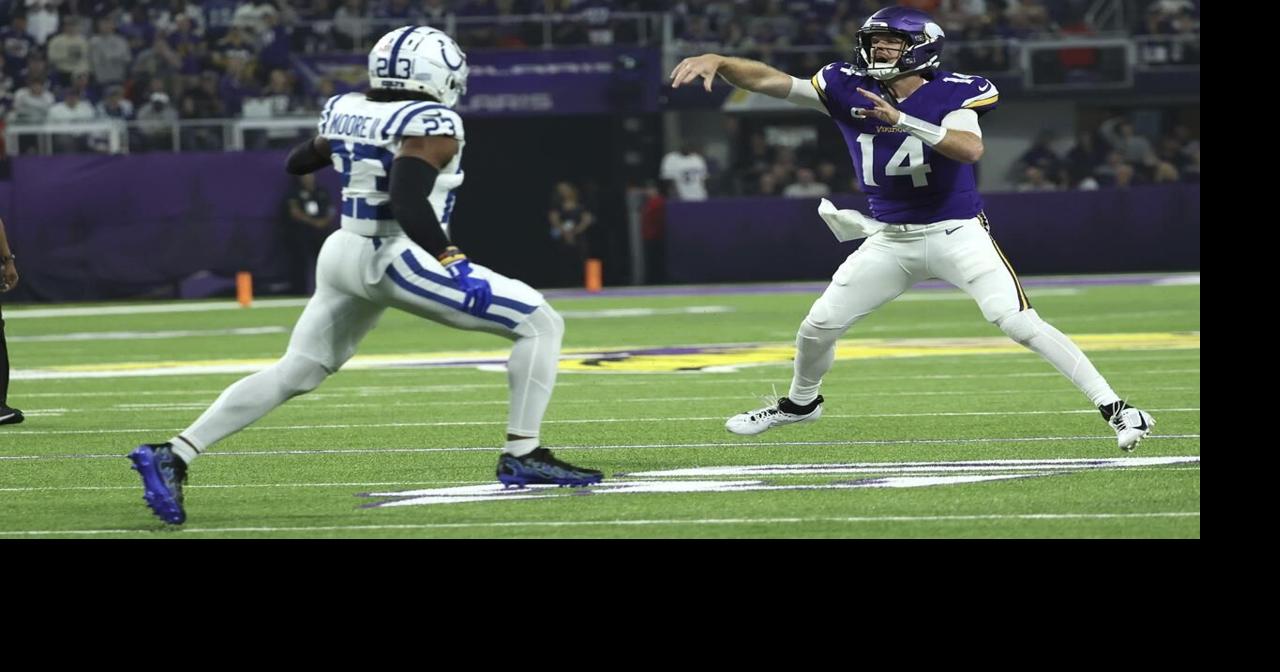 Darnold throws 3 TD passes in 2nd half as Vikings overcome 3 turnovers to beat Flacco, Colts 21-13