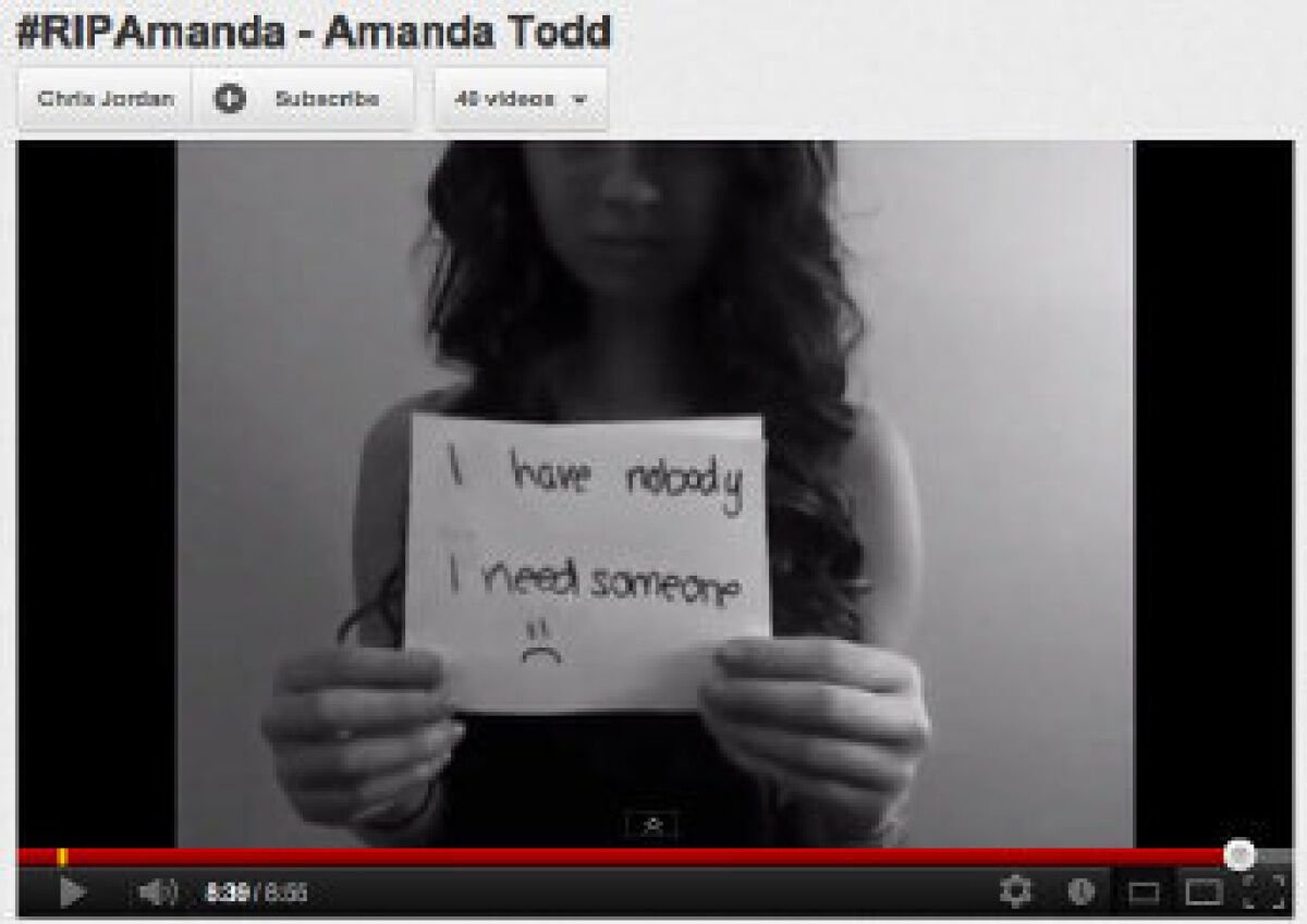 Suicide of B.C. girl in YouTube clip sets off police probe
