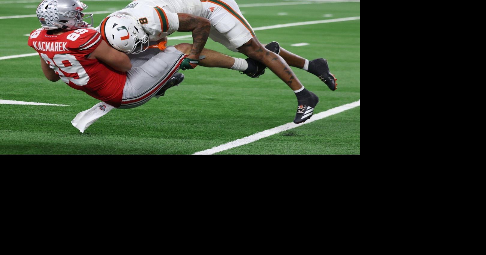 Defending champ Ohio State is out with loss to Miami