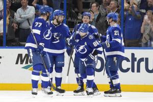 Guentzel has hat trick, Bjorkstrand scores go-ahead goal and Lightning rally past Sabres 6-5