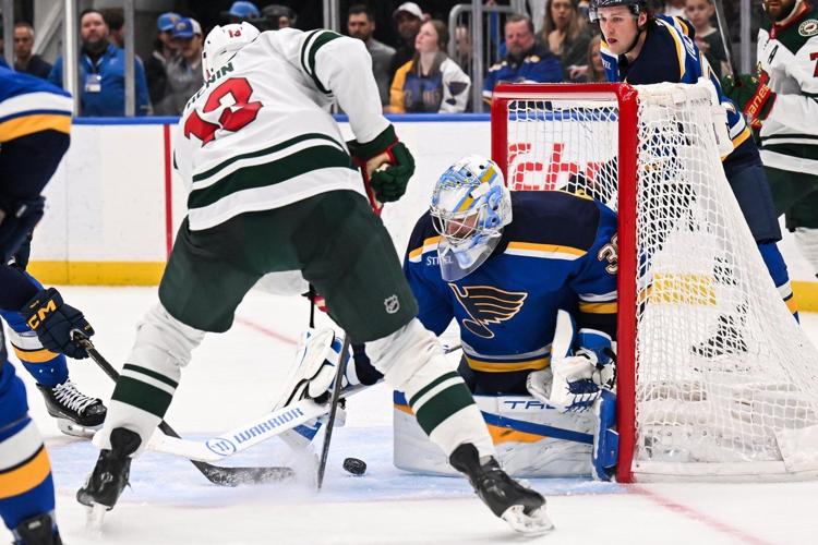 Blues rally from a 2-goal deficit and beat the Wild 6-3