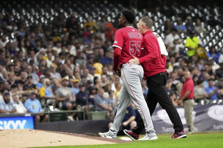 Angels' José Soriano goes on IL with bruised right forearm after getting hit by a line drive