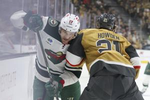 Howden scores twice, Golden Knights beat Wild 4-2 in Game 1