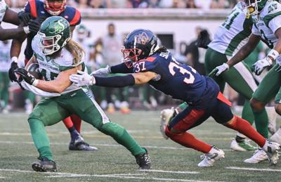 Roughriders soar past Alouettes 34-6 in CFL power clash
