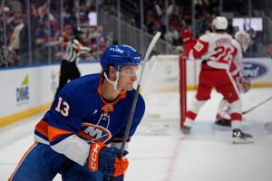 Islanders dominate Red Wings 7-2 behind Heineman's two goals