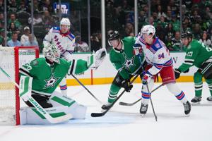 Robertson scores twice, Oettinger earns shutout as Stars beat Rangers 2-0 and clinch 2nd in Central