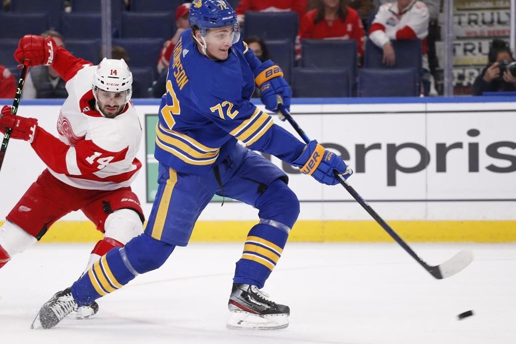 Seider scores first NHL goal in OT as Red Wings beat Sabres