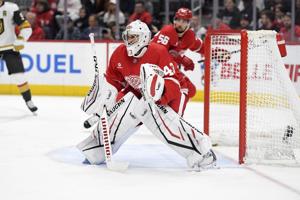 Recently acquired Mrazek earns first shutout of season as Red Wings blank Knights 3-0