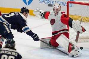 Charlie Coyle's 4-point night leads the Blue Jackets to a 5-1 win over the Hurricanes