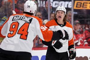 Zegras and Foerster each score twice as Flyers down Devils 5-1