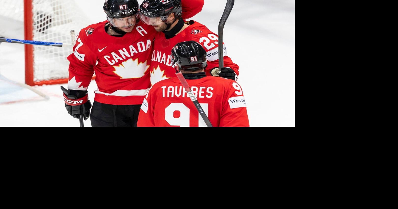 Canada beats Denmark and Crosby tallies 4 assists in third-period surge at hockey worlds