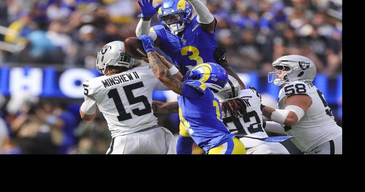 Rams force 4 turnovers and hold off Raiders 20-15 after QB Aidan O'Connell gets injured
