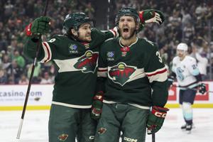 Wild get three quick goals to start game, beat Kraken 4-0