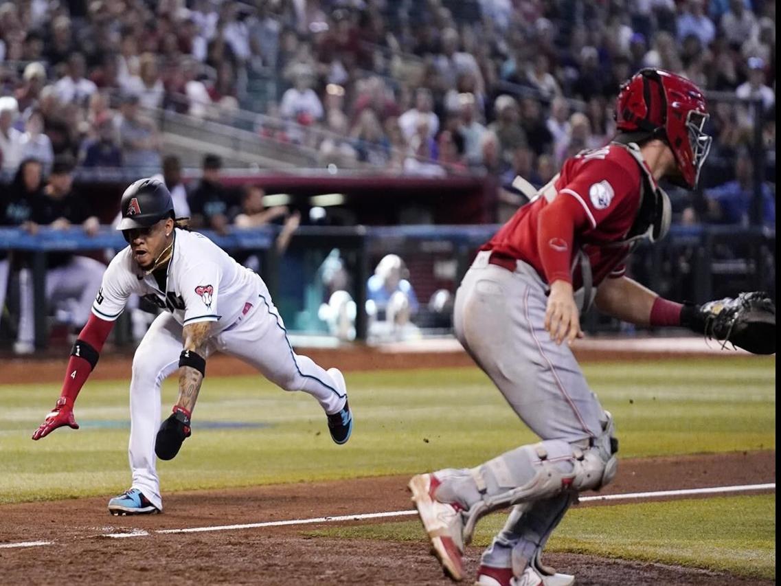 PHOENIX, AZ - JULY 25: Arizona Diamondbacks second baseman Ketel Marte (4)  walks back to the dugout during a baseball game between the St. Louis  Cardinals and the Arizona Diamondbacks on July