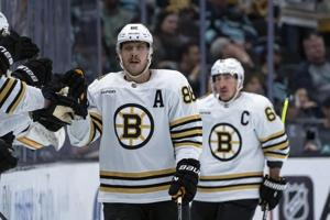 Pastrnak nets hat trick but Kraken top Bruins 4-3 in shootout
