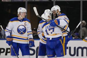 Dahlin scores as the Sabres beat Shesterkin and the Rangers 6-1