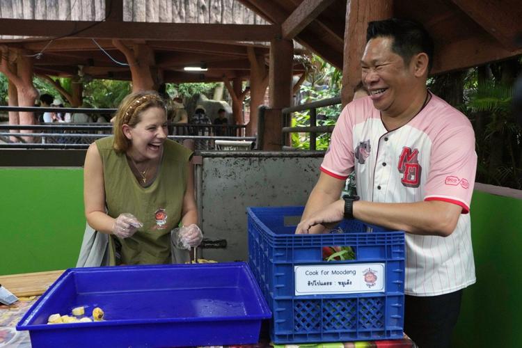 Thousands celebrate baby hippo Moo Deng's first birthday at Thailand zoo