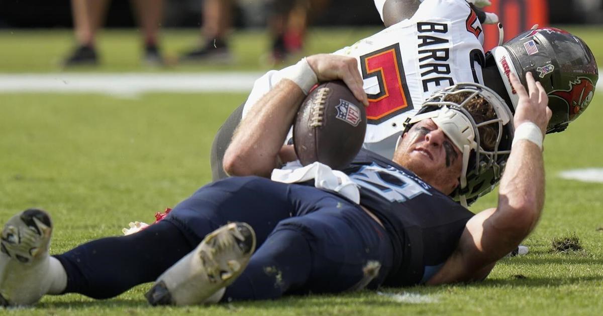 The Titans' revamped offensive line struggling with protection, injuries