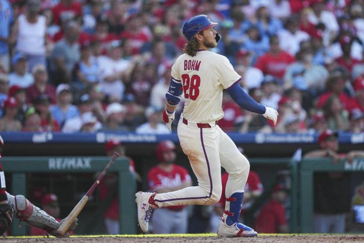 Bohm, Schwarber each hit 2-run homers to power Phillies past Reds, 5-1