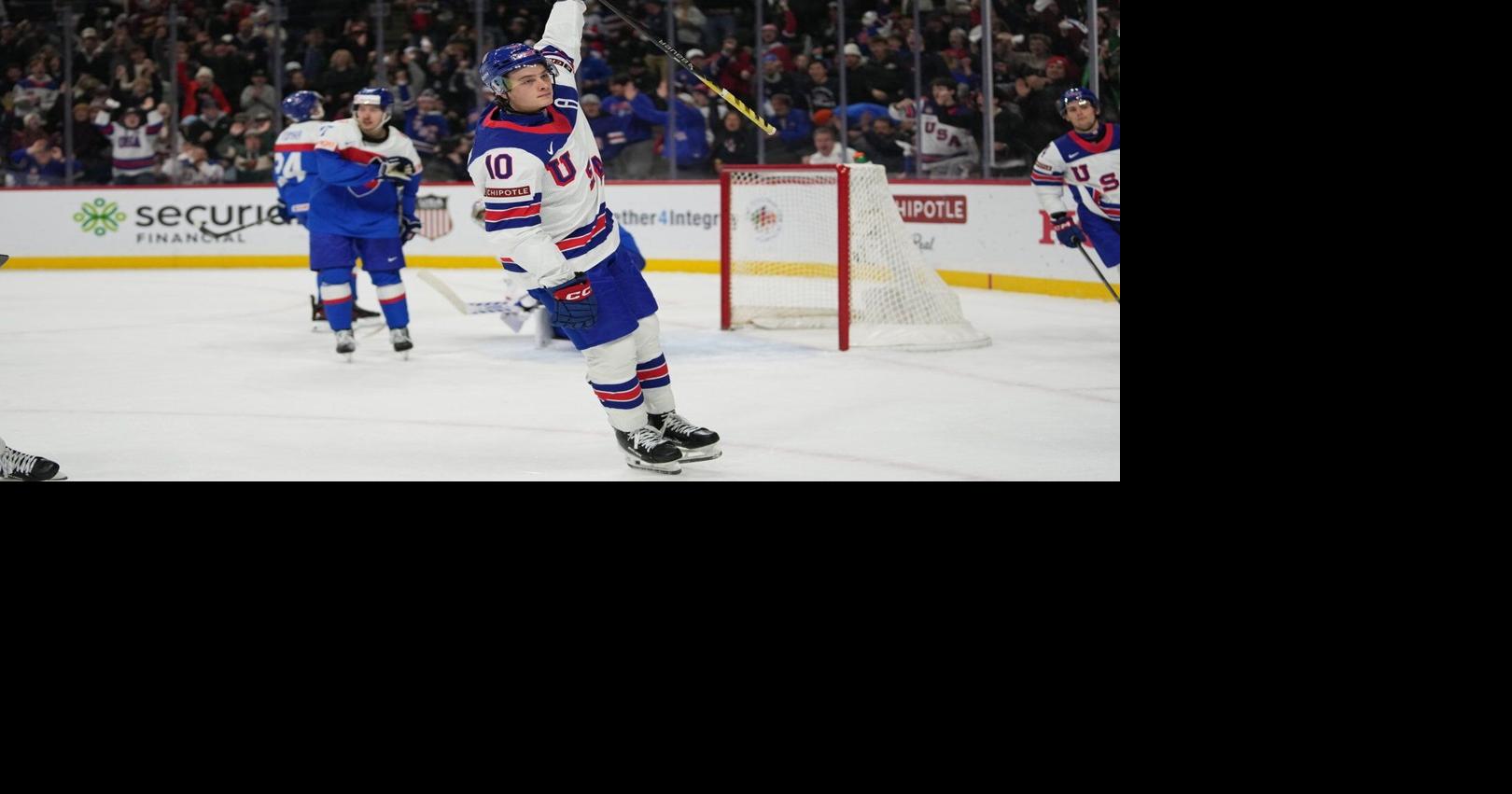 BC’s James Hagens scores twice, US beats Slovakia 6-5 in world junior hockey