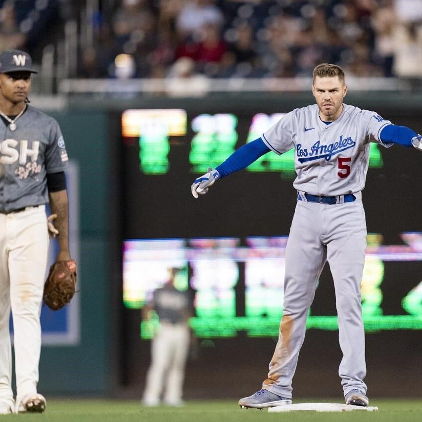 J.D. Martinez homers, Freddie Freeman sets franchise doubles record as  Dodgers beat Nationals - ABC News