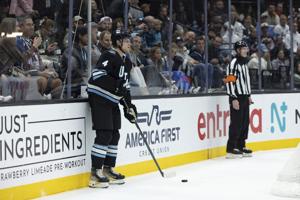 Utah defenseman Juuso Valimaki out 8-9 months after surgery to repair a torn ACL