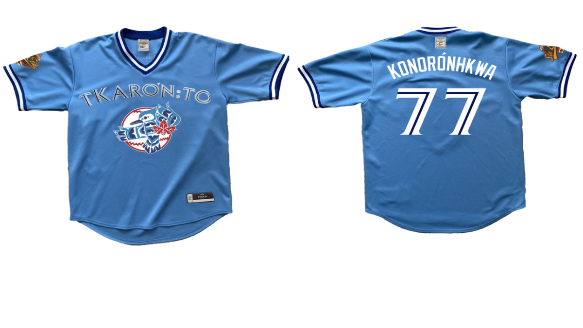Toronto and Mohawk Artists Design Indigenous Blue Jays Jersey for Charity