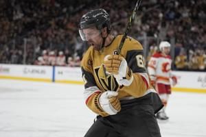 Kolesar scores twice as Golden Knights whip Flames 5-0