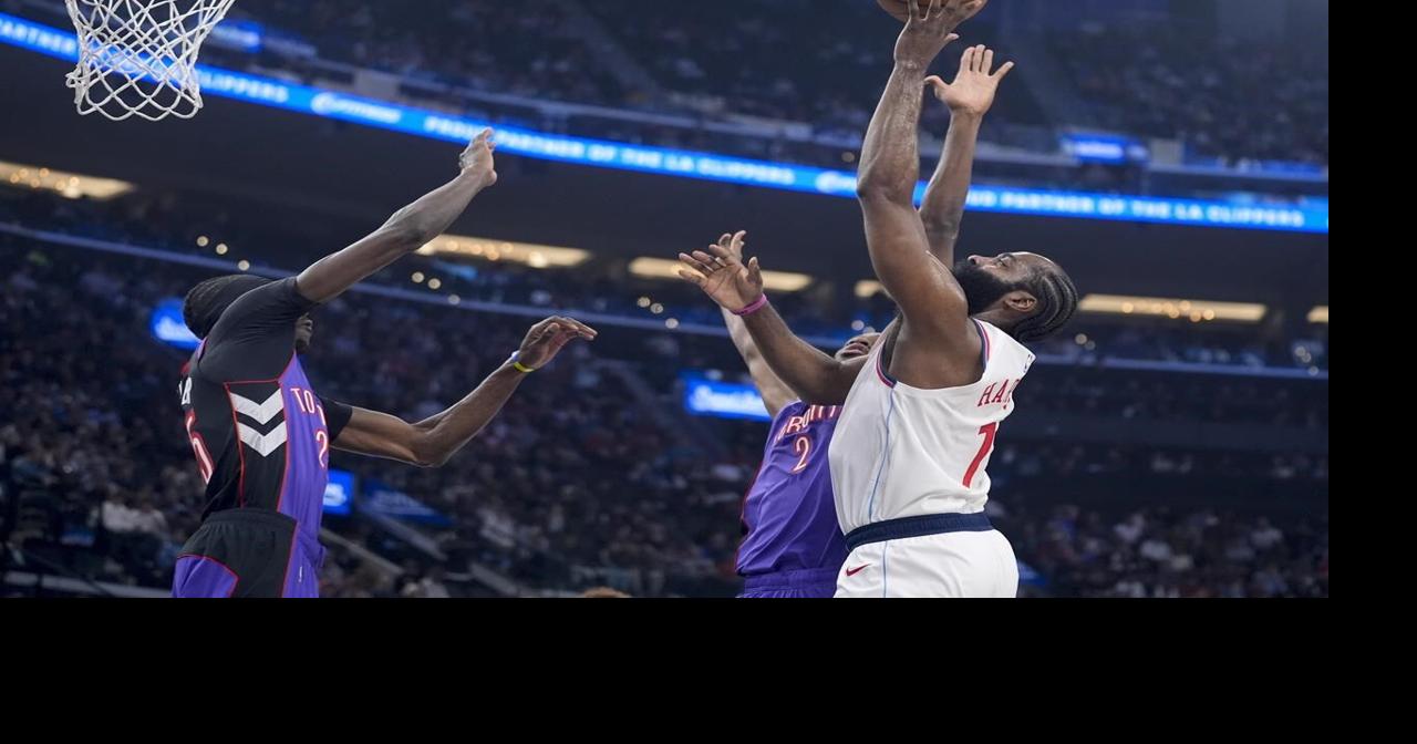 Harden, Powell score 24 points apiece as Clippers edge Raptors 105-103