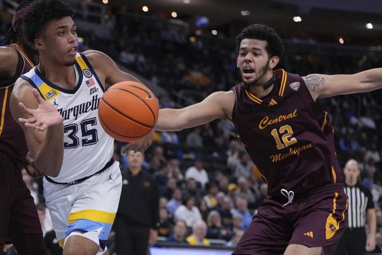 Mitchell scores 17 as No. 15 Marquette outlasts Central Michigan 70-62