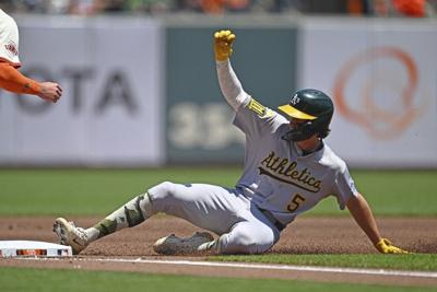 Athletics shortstop Jacob Wilson leaves game vs. Angels after getting hit by pitch on left forearm