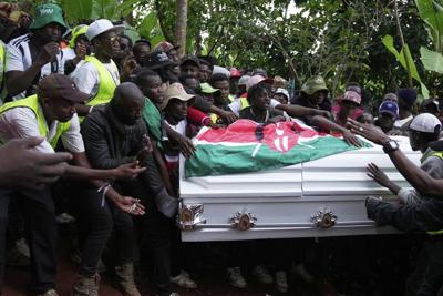 Photos of funeral of Kenyan civilian shot dead by police during protest