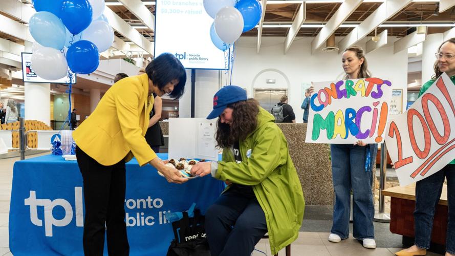 Marci Stepak finishes 300km, 100-Branch Toronto Library walk