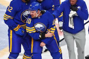 Sabres center Sam Carrick suffers left arm injury in fight with Islanders' captain Anders Lee