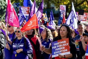 Teachers, support staff rally across province amid stalled contract talks