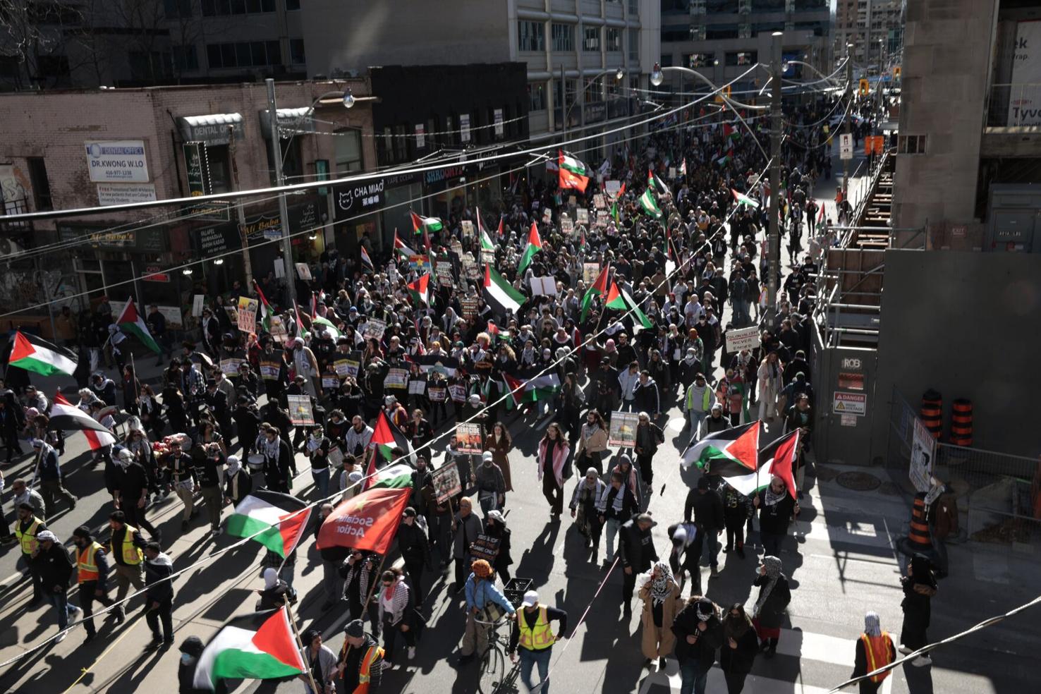 Pro-Palestinian protest in Toronto draws thousands Saturday