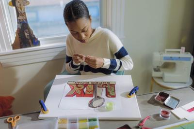 Super Bowl artist weaves Black Masking culture into vibrant logo and theme art for NFL global stage