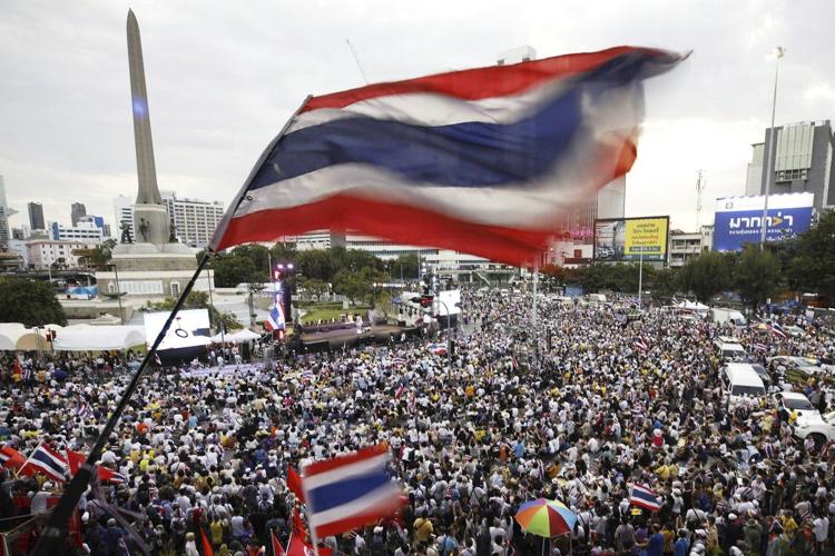 Protesters in Bangkok demand resignation of court suspended prime