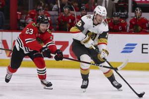 Golden Knights overcome Donato's hat trick to beat Blackhawks 5-3 for 5th straight win