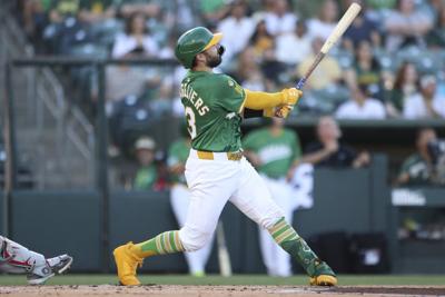 Langeliers hits 2-run HR as A's score 4 in 1st inning, beat Diamondbacks 5-1