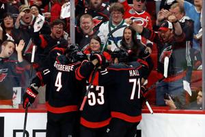 Stankoven, Hall, Andersen help Carolina Hurricanes top the Ottawa Senators 2-0 to open NHL playoffs