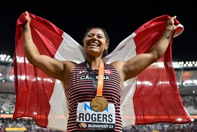 Canada's Camryn Rogers dominates to win hammer throw world title
