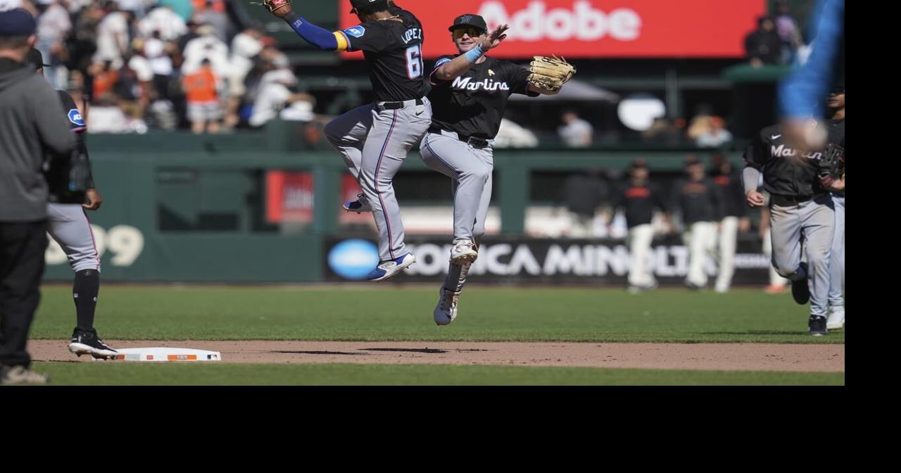 Stowers hits a 3-run homer as the Marlins hand the Giants a 7-5 loss