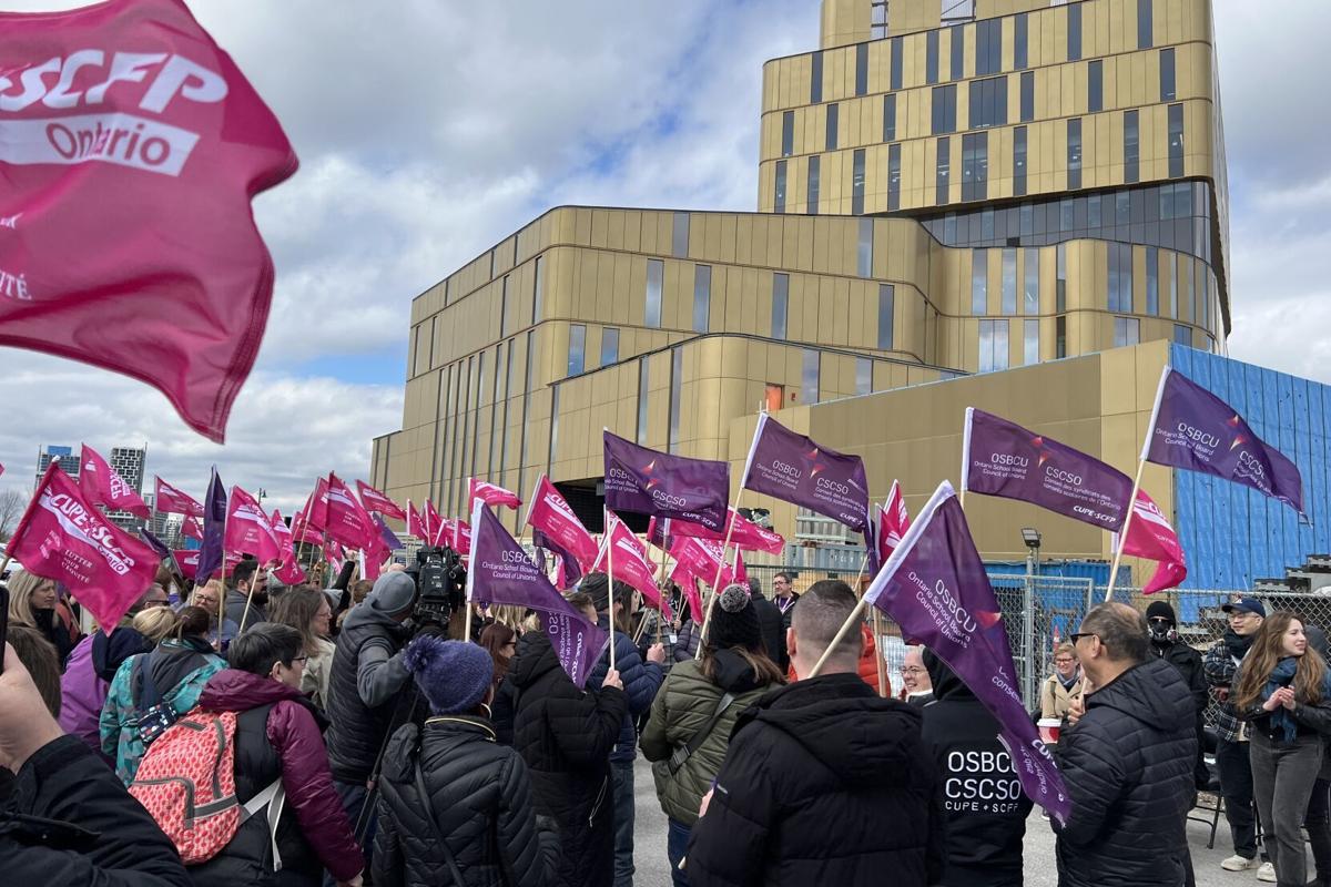 ‘Overworked, undervalued’: Elementary and high school education workers rally for York University’s month-long strike