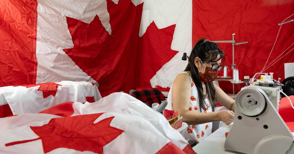 Canadian flags are flying off the shelves. Inside the Toronto company trying to keep up with demand