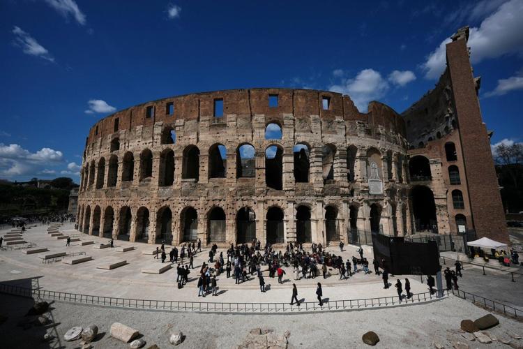 Colosseum Rome Rocks Rome's Colosseum gets a fresh look that recreates the footprints of ...