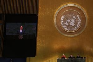 China, as usual, uses UN speech to promote global development as solution to world's challenges