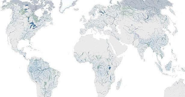Equirectangular Rivers Map McGill prof creates first accurate digital map of world’s rivers
