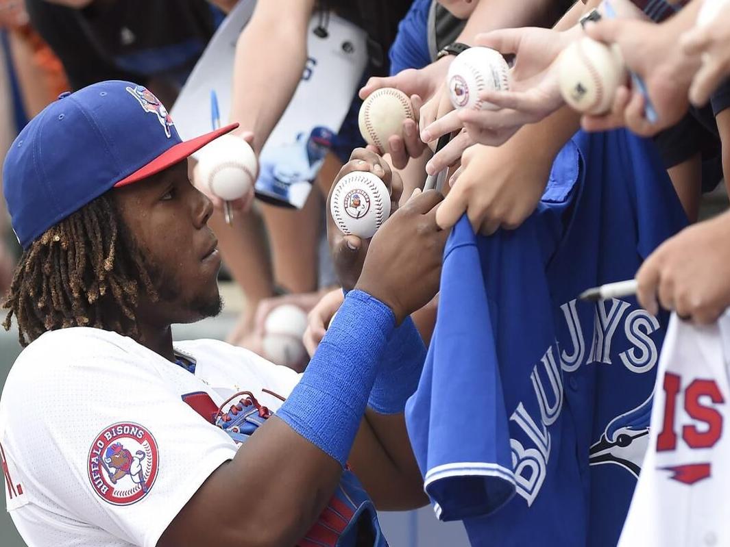 Blue Jays prospect Vlad Guerrero, Jr. hit a home run off of a hotel 