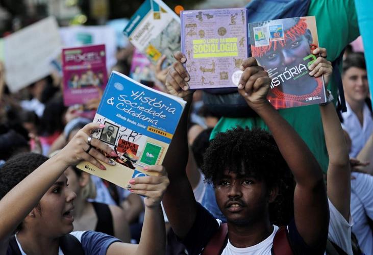 Students in Brazil protest school budget cuts